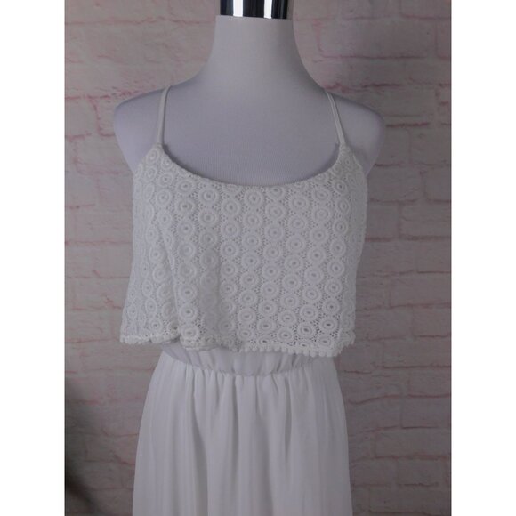 Bisou Bisou White Sleeveless Lace Overlay Dress Size 4 Made Of Polyester With Co - Picture 3 of 12